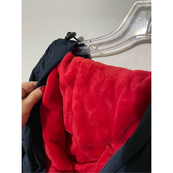 Brand New Sporti Comfort Fleece-Lined Swim Parka Large, Navy Shell/Red Lining - Picture 6 of 7